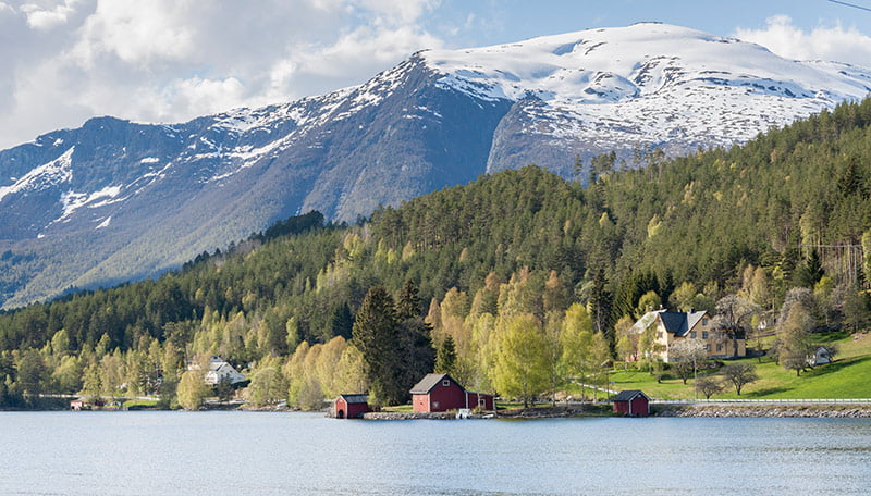 View of Hornindalsvatnet lake from the new E39 at Grodås