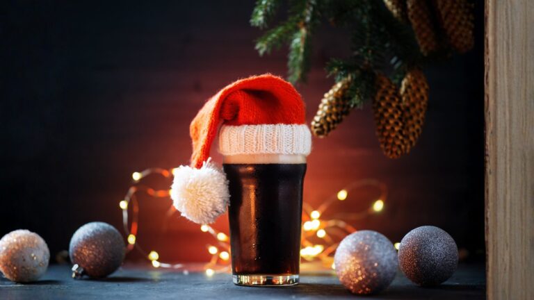 Christmas beer concept image.