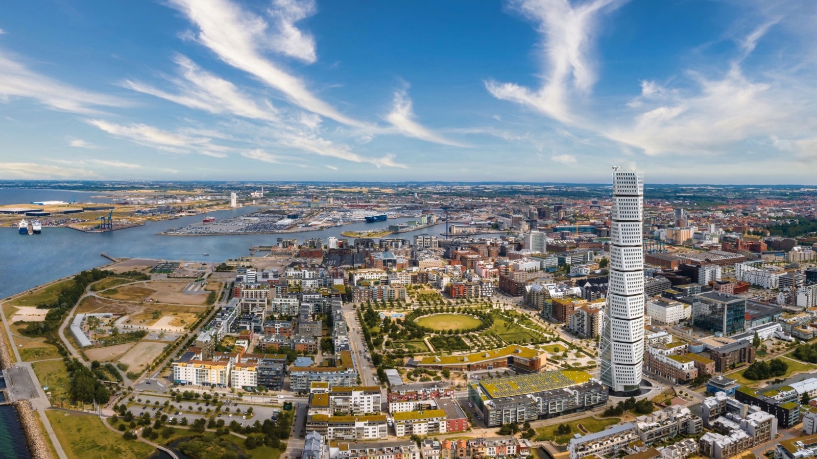 Skyline of western Malmö, Sweden.