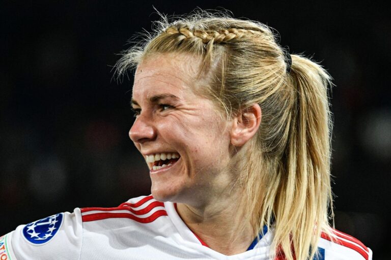 Ada Hegerberg playing for Lyon in the 2022 Champions League Final. Photo: Victor Velter / Shutterstock.com.