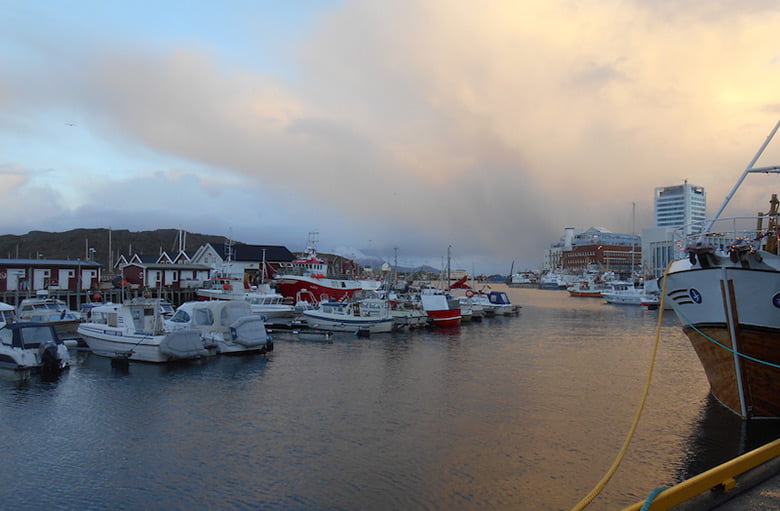 Bodø harbour on a chilly winter morning