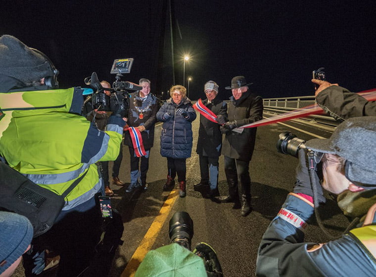 Erna Solberg opens the new bridge at Narvik