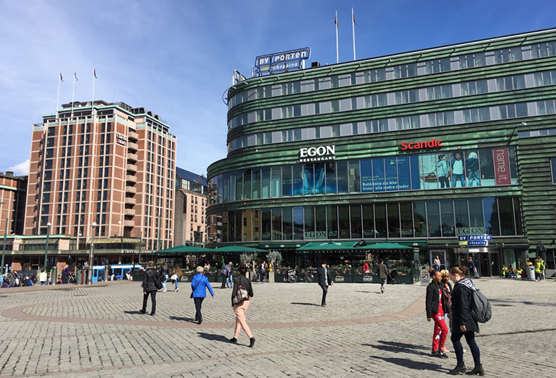 Jernbanetorget square in Oslo, Norway