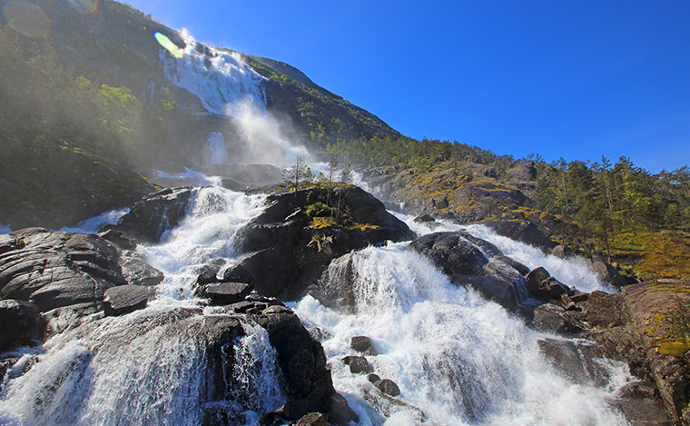 Langfossen waterfall in Norway