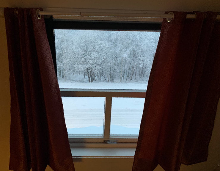 Morning winter view from bedroom