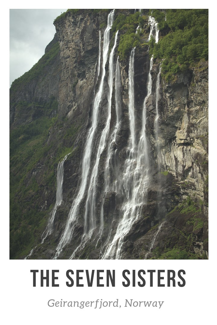 The spectacular Seven Sisters waterfall at the Geirangerfjord in Norway