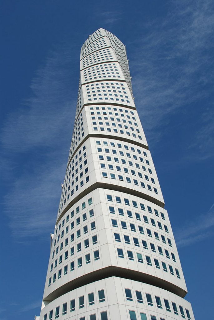 Twisting tower of Malmö in Sweden.