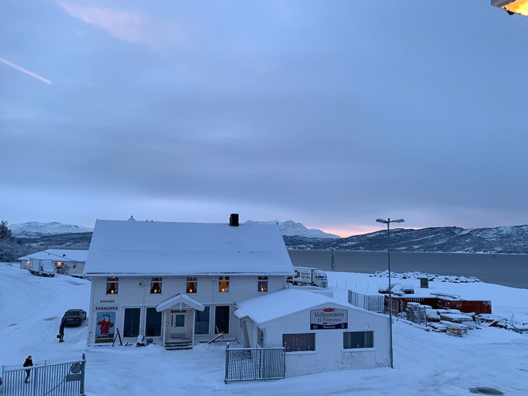 Polar night in Finnsnes, the sun is trying to rise at 11.30am