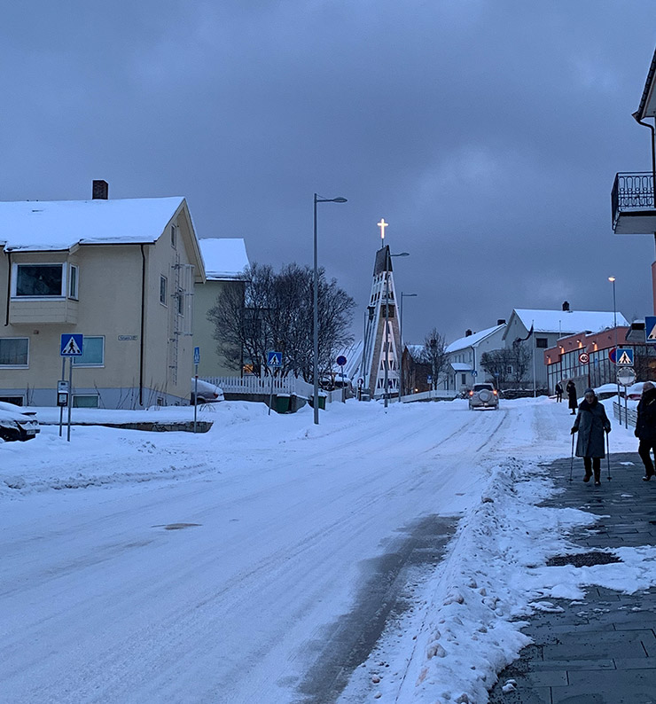 Hammerfest Church from a distance