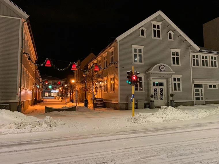 Harstad in the early morning snow