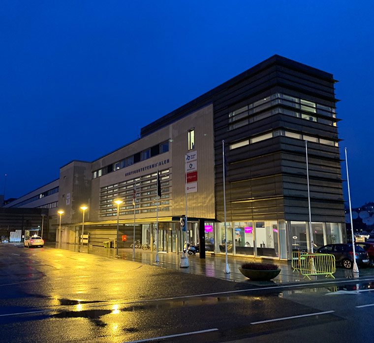 The Hurtigruten terminal in Bergen, Norway