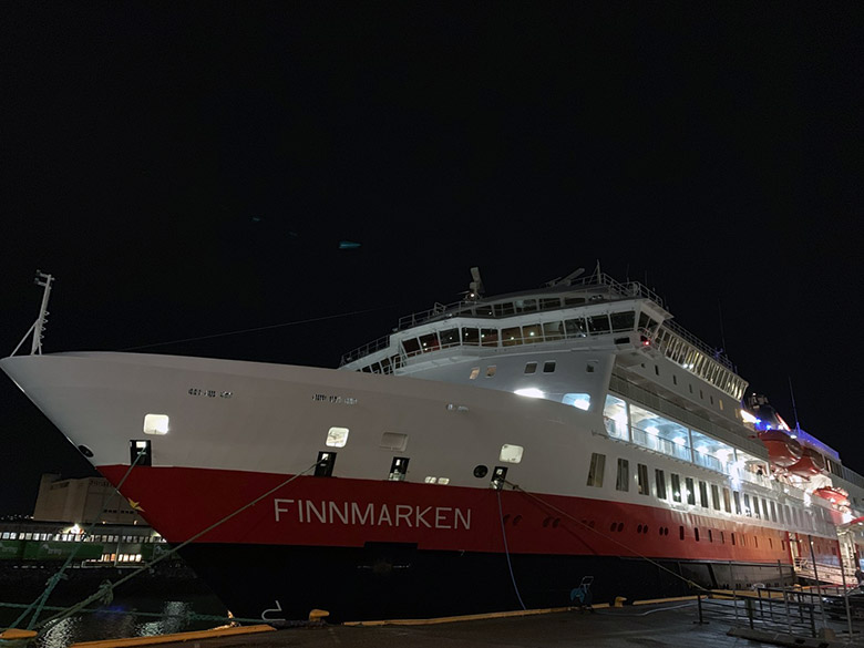 MS Finnmarken docked in Trondheim