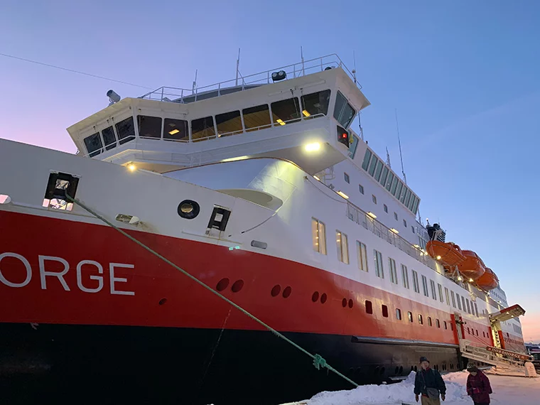 Hurtigruten ship MS Nordnorge docked in Trondheim
