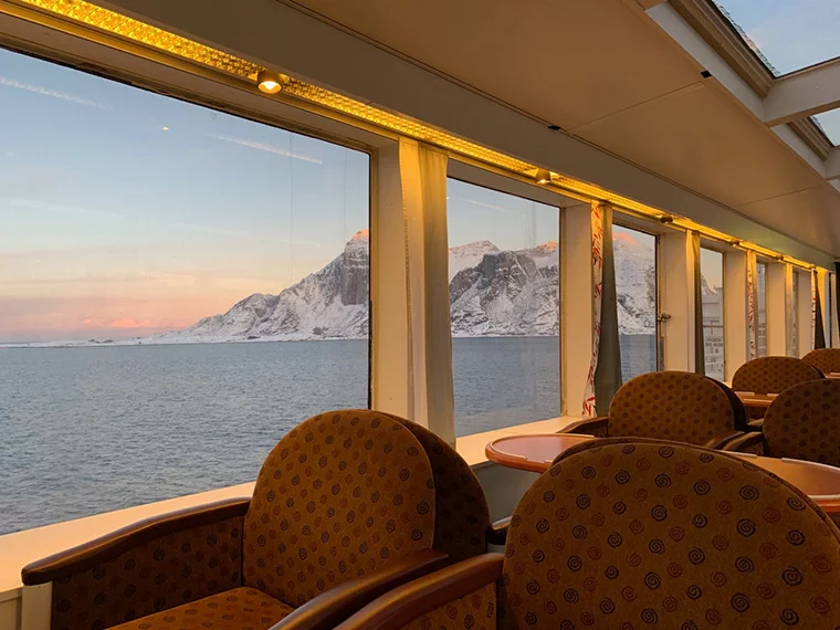 View from the panorama lounge on the MS Vesterålen