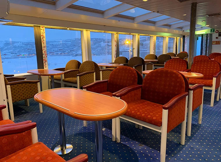 Hurtigruten panorama lounge on the MS Vesterålen