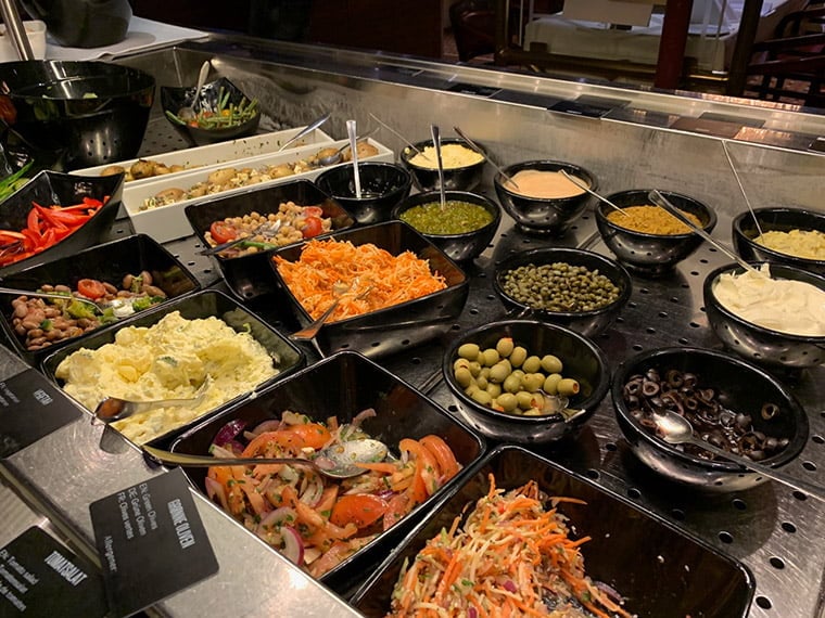 Part of the lunchtime buffet on the MS Vesterålen