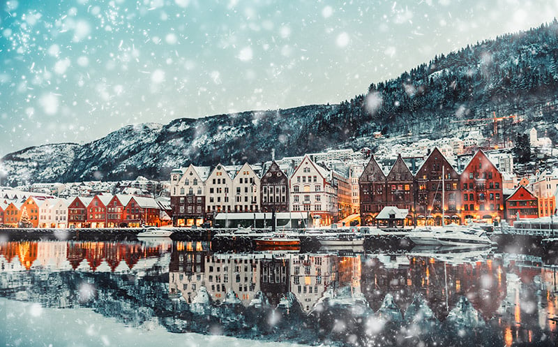 Bergen Norway in the winter
