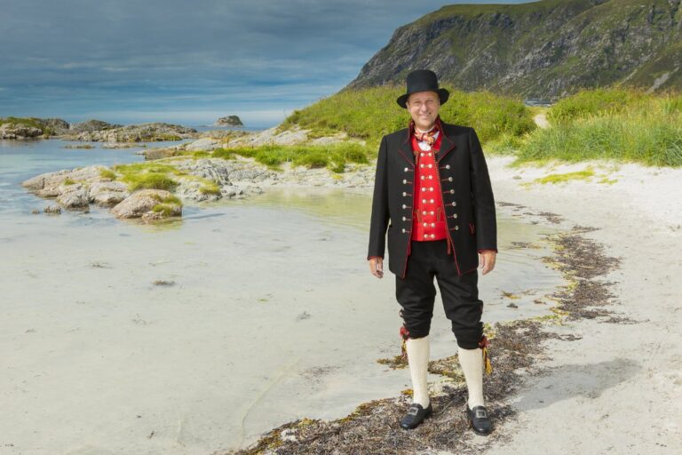 Example of a male bunad from Fana in Norway. Photo: Morten Normann Almeland / Shutterstock.com.