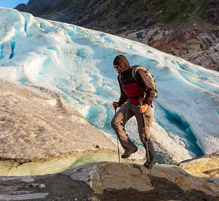 Staying safe on a glacier hike in Norway