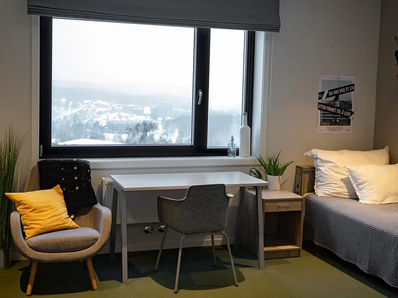 Room at the Rønningen Hostel in Oslo, Norway