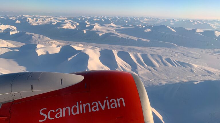 SAS flight over Svalbard. Photo: David Nikel.