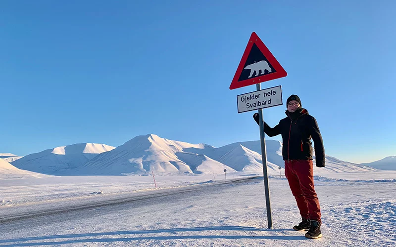 Svalbard polar bear warning sign
