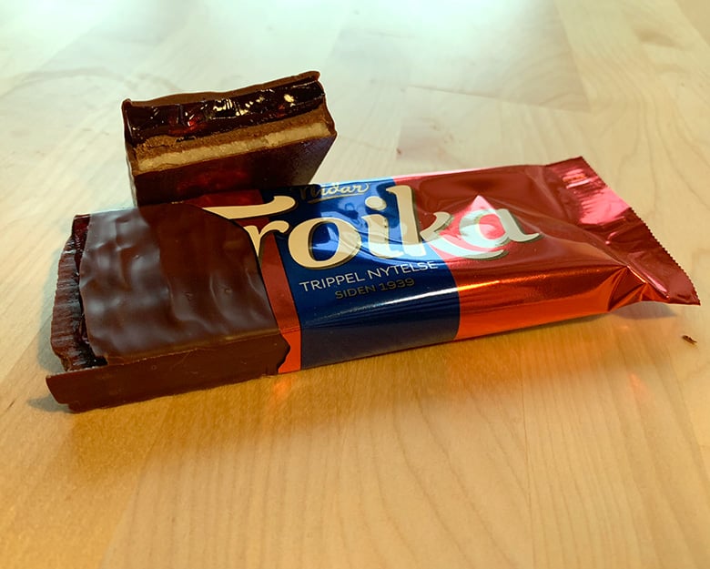 Troika chocolate bar in Norway