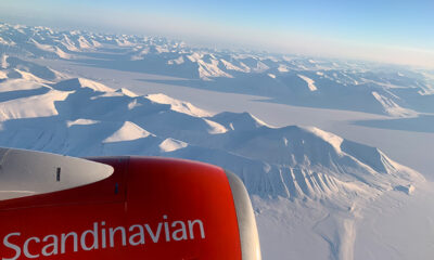 View over Svalbard from SAS plane