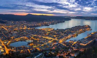 Evening panorama of Bergen, Norway