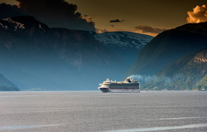 A cruise ship on the Sognefjord