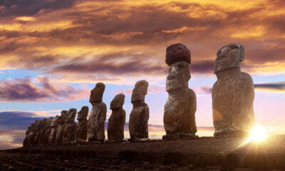 Famous statues from Easter Island