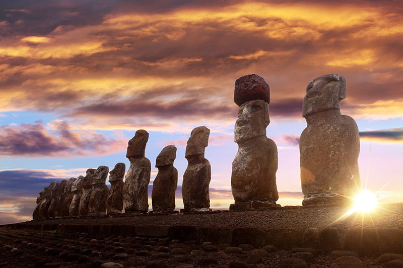 Famous statues from Easter Island