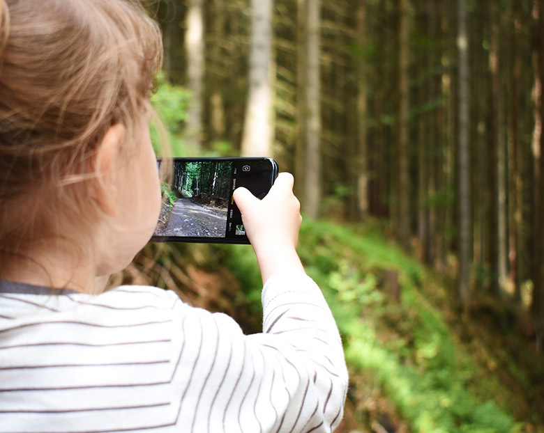 Girl using a smartphone