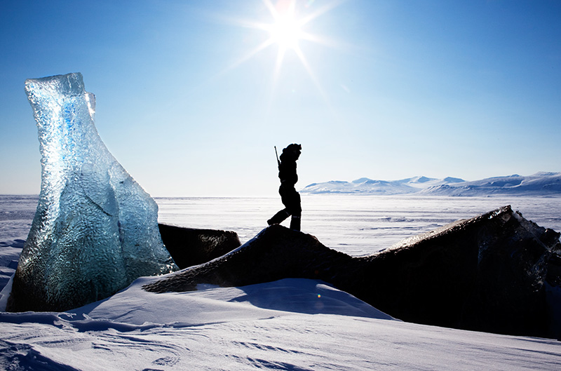 Hiking on Svalbard, Norway