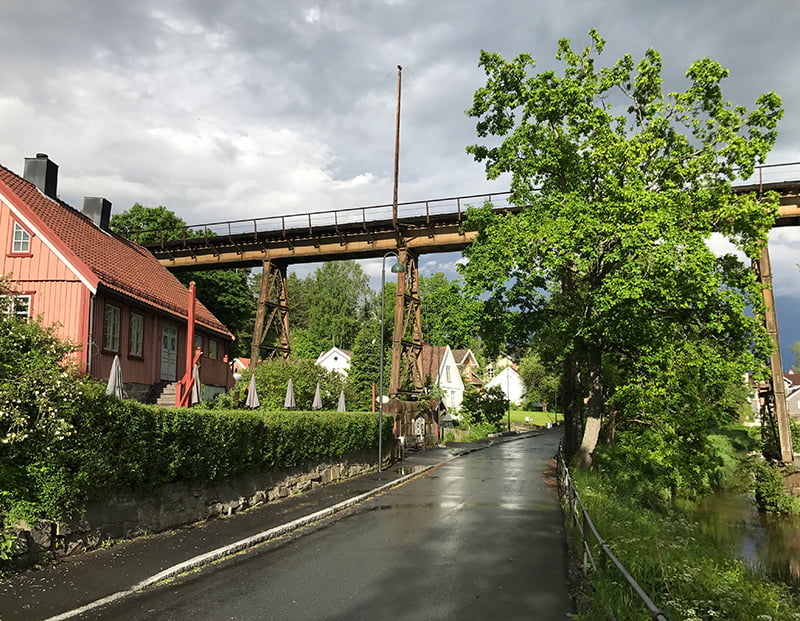 Former railway bridge and cafe in Hølen, Norway