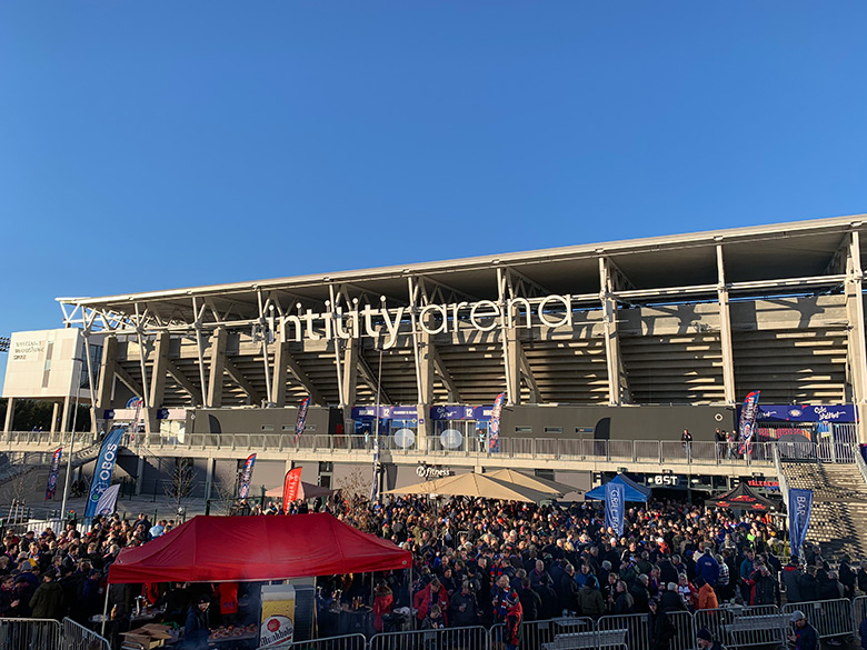 Pre-match outside the Intility Arena in Oslo, Norway