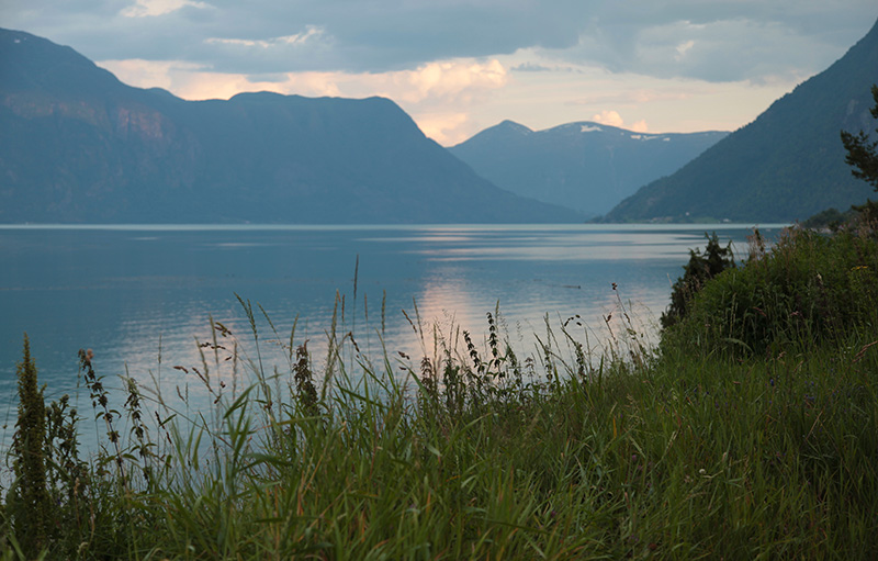 The Sognefjord at sunset