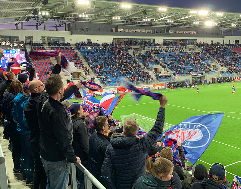 Vålerenga fans at the Intility Arena in Oslo