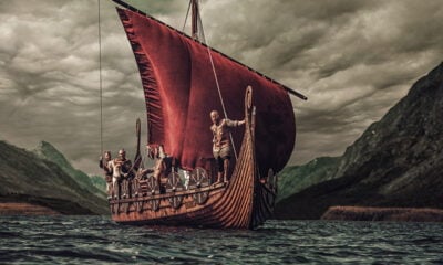 Viking ship sailing