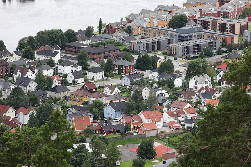 Aerial view of Drammen, Norway
