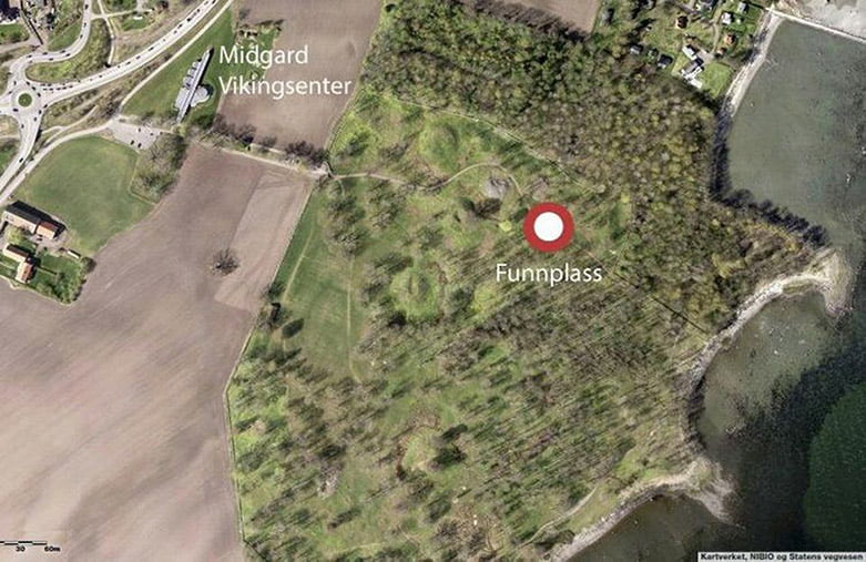 Map of viking ship site