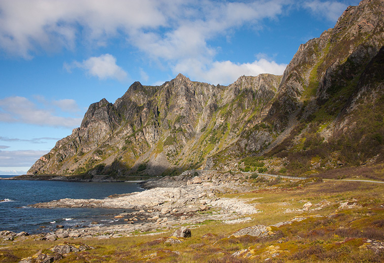 The rocky coastline of Andøya, Norway.
