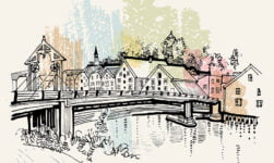 Trondheim line drawing