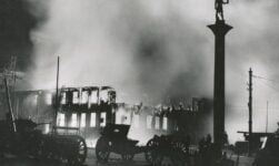 Flames at Trondheim’s main city square