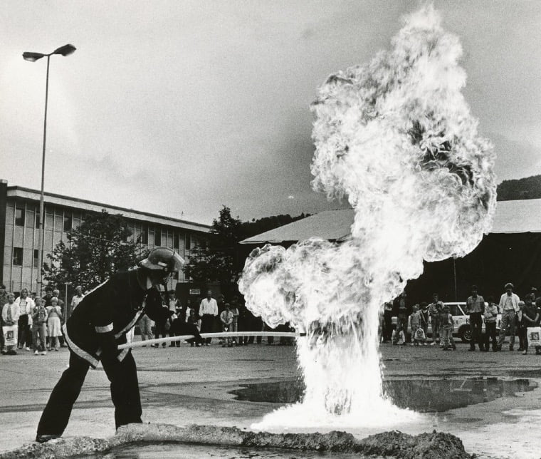 Firefighter demonstration in Trondheim city centre