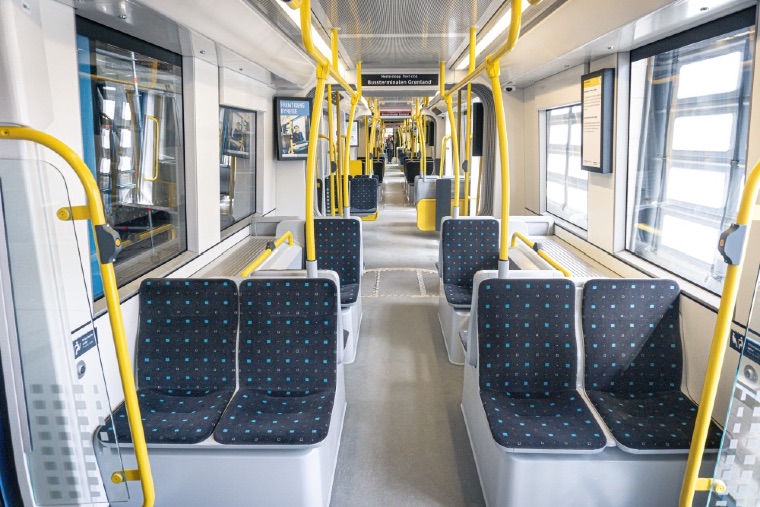 Interior of new Oslo trams