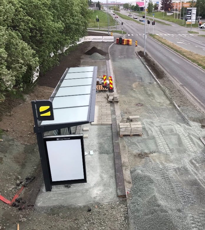 New metro bus stop in Trondheim, Norway