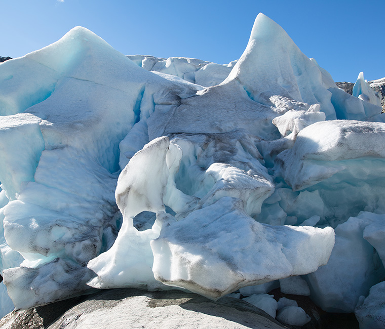 Ice blocks at Nigardsbreen in Norway