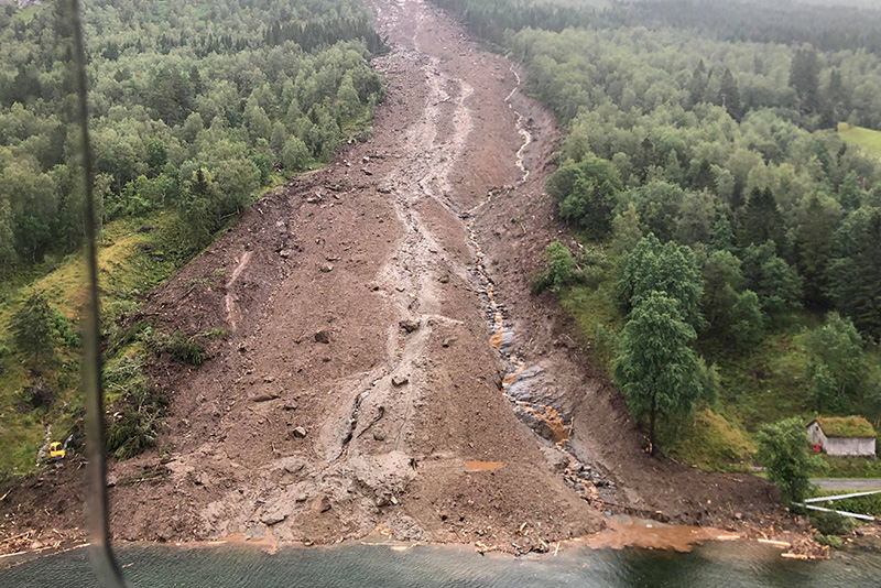 Landslide in Jølster, Norway