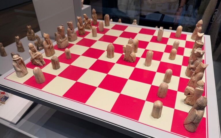 Lewis Chessmen on display at the British Museum. Photo: David Nikel.